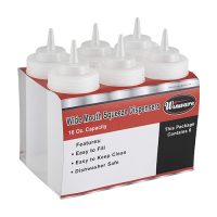 Winco PSW-12 Clear Squeeze Bottles With Wide Mouth - 12oz ,6pcs/pk