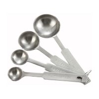 Winco MSPD-4X Deluxe Stainless steel Measuring Spoon Set - 4-Piece