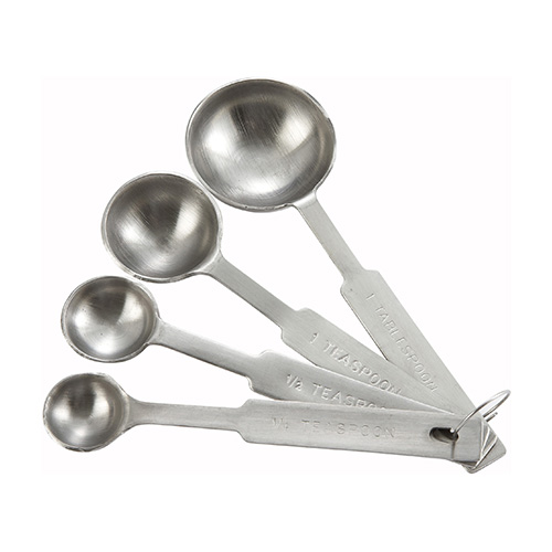Winco MSPD-4X Deluxe Stainless steel Measuring Spoon Set - 4-Piece