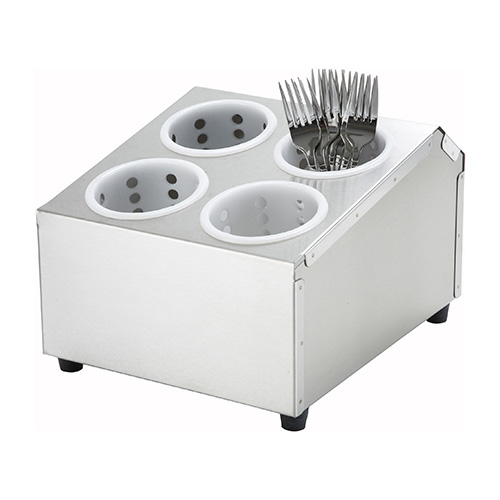 Winco FC-4H Flatware Cylinder Holder with 4 Holes - 2 Tiers