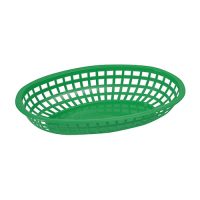 Winco POB-G Green Fast Food Oval Baskets - 1doz