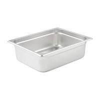 Winco Half Size Stainless Steel Anti-jam Steam Table Pan SPJM-204 - 4in Deep