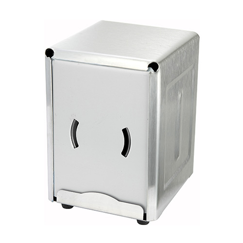 Winco NH-5 Half-Size Stainless Steel Napkin Dispenser - 100 Napkins