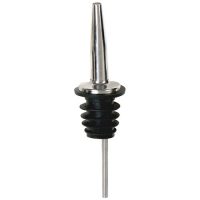 Winco PPM-4 Metal Pourers With Tapered Spout And Black Plastic Stopper - 1doz