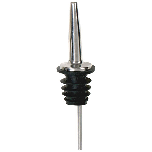Winco PPM-4 Metal Pourers With Tapered Spout And Black Plastic Stopper - 1doz