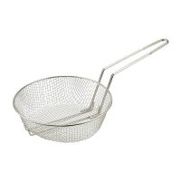 Winco MSB-10M Nickel Plated Medium Mesh Culinary Basket - 10in