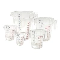 Winco PMCP-5SET Polycarbonate Measuring Cup Set With Color Graduations - 5pcs