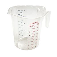 Winco PMCP-200 Polycarbonate Measuring Cup With Color Graduations - 2qt