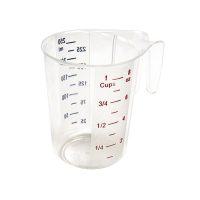 Winco PMCP-25 Polycarbonate Measuring With Color Graduations - 1 Cup