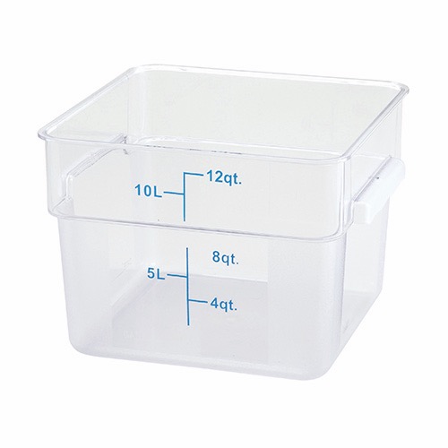 Winco Polycorbonated Clear Square Storage Container PCSC-12C - 12qt