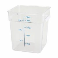 Winco Polycorbonated Clear Square Storage Container PCSC-18C - 18qt