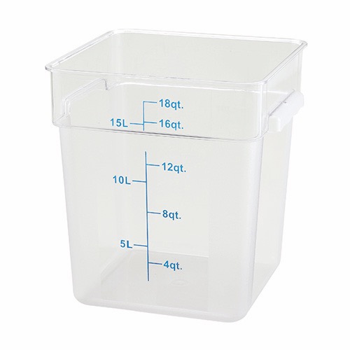 Winco Polycorbonated Clear Square Storage Container PCSC-18C - 18qt