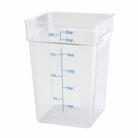 Winco Polycorbonated Clear Square Storage Container PCSC-22C - 22qt