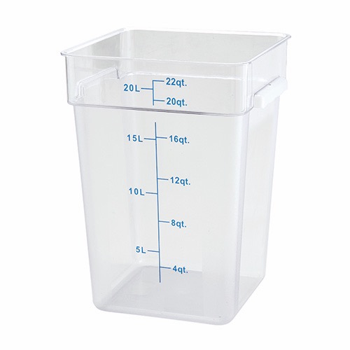 Winco Polycorbonated Clear Square Storage Container PCSC-22C - 22qt