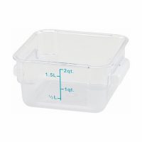Winco Polycorbonated Clear Square Storage Container PCSC-2C - 2qt
