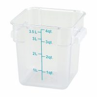 Winco Polycorbonated Clear Square Storage Container PCSC-4C - 4qt