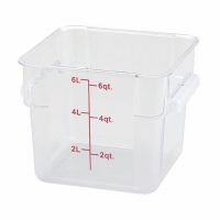 Winco Polycorbonated Clear Square Storage Container PCSC-6C - 6qt