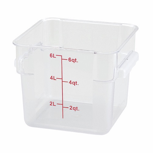 Winco Polycorbonated Clear Square Storage Container PCSC-6C - 6qt