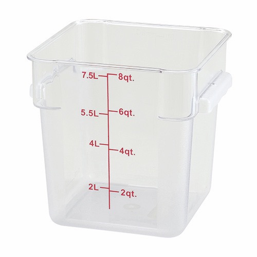 Winco Polycorbonated Square Clear Storage Container PCSC-8C - 8qt
