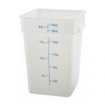 Winco Polypropylene White Square Storage Container PESC-22 - 22qt