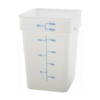 Winco Polypropylene White Square Storage Container PESC-22 - 22qt
