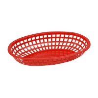 Winco POB-R Red Fast Food Oval Baskets - 1doz