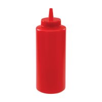 Winco PSB-12R Red Squeeze Bottles - 12oz,6pcs/pk