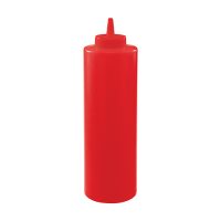 Winco PSB-24R Red Squeeze Bottles - 24oz ,6pcs/pk