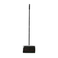 Winco FSW-11 Rotary Carpet Sweeper with Steel Handle - Black