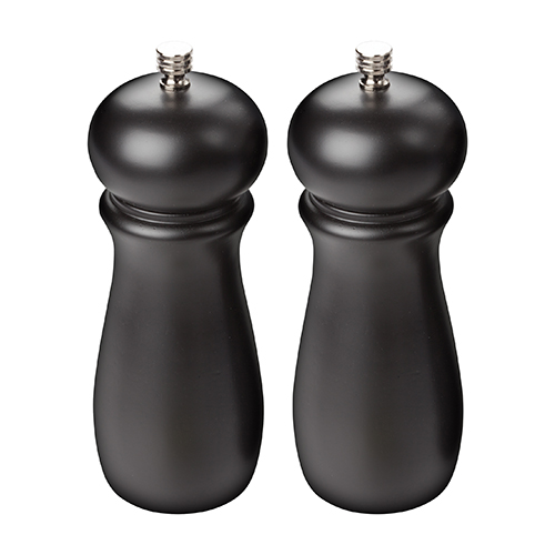 Winco SP-624 Rubberwood Manual Pepper Mills with 2 extra knobs - 2pcs/set