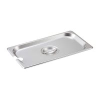 Winco Stainless Steel 1/3 Size Slotted Solid Steam Pan Cover SPCT - 1ea