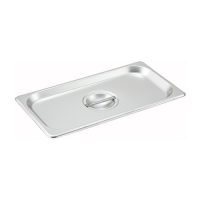 Winco Stainless Steel 1/3 Size Solid Steam Pan Cover SPSCT - 1ea