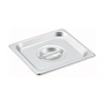 Winco Stainless Steel 1/6 Size Solid Steam Pan Cover SPSCS - 1ea