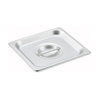 Winco Stainless Steel 1/6 Size Solid Steam Pan Cover SPSCS - 1ea