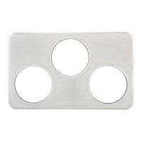 Winco Stainless Steel Adaptor Plate With Three 6-3/8" Holes ADP-666 - Fits 4qt