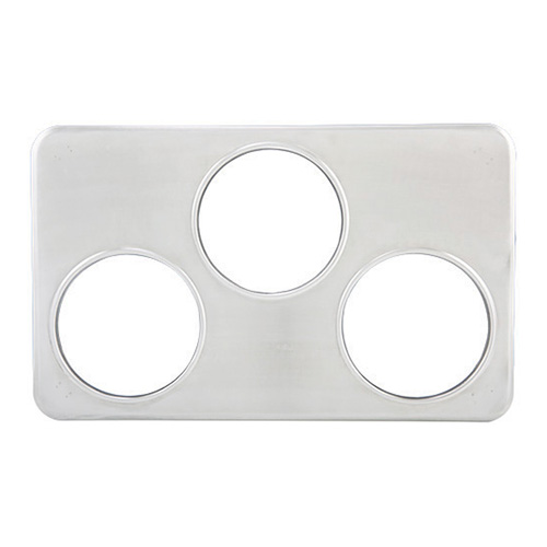 Winco Stainless Steel Adaptor Plate With Three 6-3/8" Holes ADP-666 - Fits 4qt