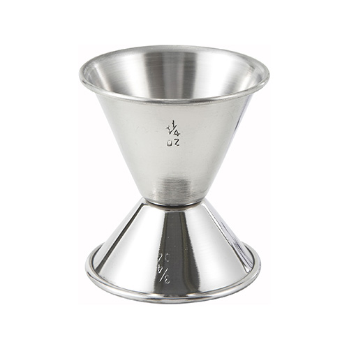 Winco J-2 Stainless Steel Bar Jigger - 3/4oz x 1-1/4oz
