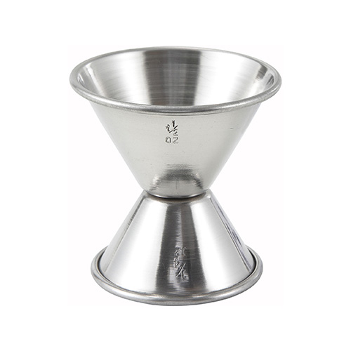 Winco J-3 Stainless Steel Bar Jigger - 3/4oz x 1-1/2oz