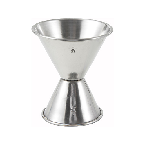 Winco J-5 Stainless Steel Bar Jigger - 1oz & 2oz