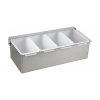 Winco CDP-4 Stainless Steel Condiment Holder - 4 Compartments