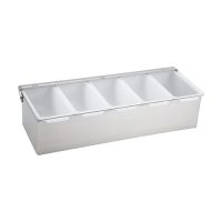 Winco CDP-5 Stainless Steel Condiment Holder - 5 Compartments