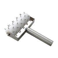 Winco RD-5 Stainless Steel Dough Roller Docker with Handle - 5in Head