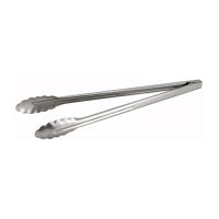 Winco UT-16HT Stainless Steel Extra Heavyweight Utility Tong - 16in