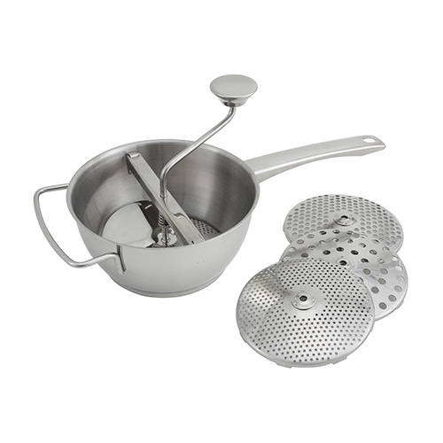 Winco SVM-8 Stainless Steel Food Mill With 4 Graters - 8in