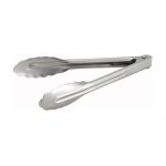Winco UT-7 Stainless Steel Heavyweight Utility Tong - 7in