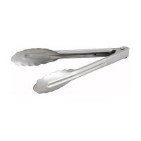 Winco UT-7 Stainless Steel Heavyweight Utility Tong - 7in