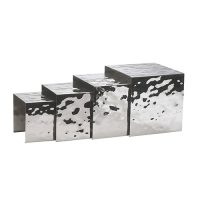 Winco HRS-4 Stainless Steel Premium Display Riser Set - 4pcs