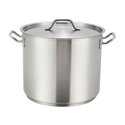 Winco SST-12 Stainless Steel Stock Pot w/Cover - 12qt