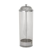 Winco SDP-3 Stainless Steel Straw Dispenser - 100-Straws