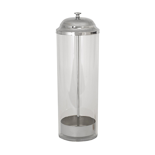 Winco SDP-3 Stainless Steel Straw Dispenser - 100-Straws